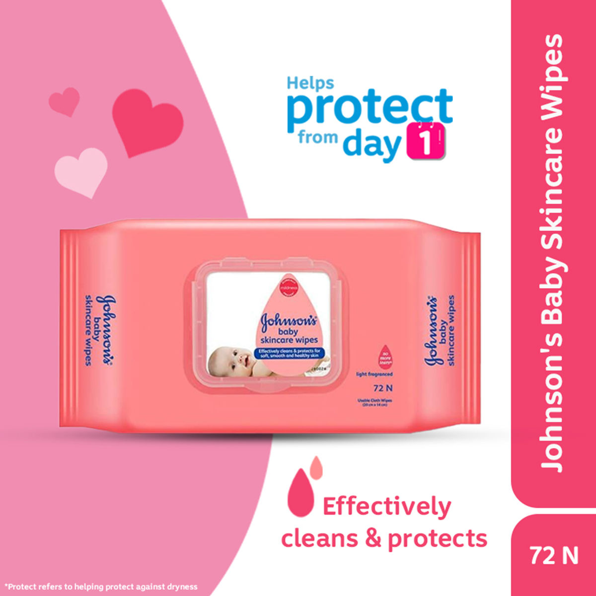 Johnson's Baby Skincare Wipes For Kids | White | 0 - 2 years