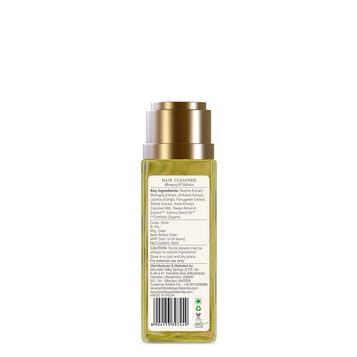 Forest Essentials Hair Cleanser Bhringraj & Shikakai | Travel Size Strengthening Shampoo