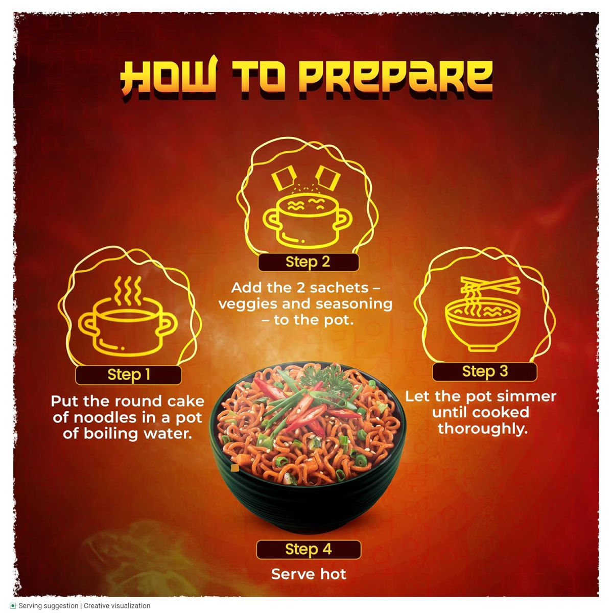 Sunfeast Yippee! Korean Noodles Fiery Hot 75 g Combo