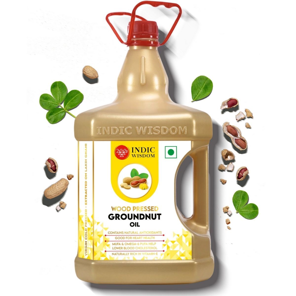 Indic Wisdom Wood Pressed Groundnut Oil | Cold Pressed - Extracted on Wooden Churner