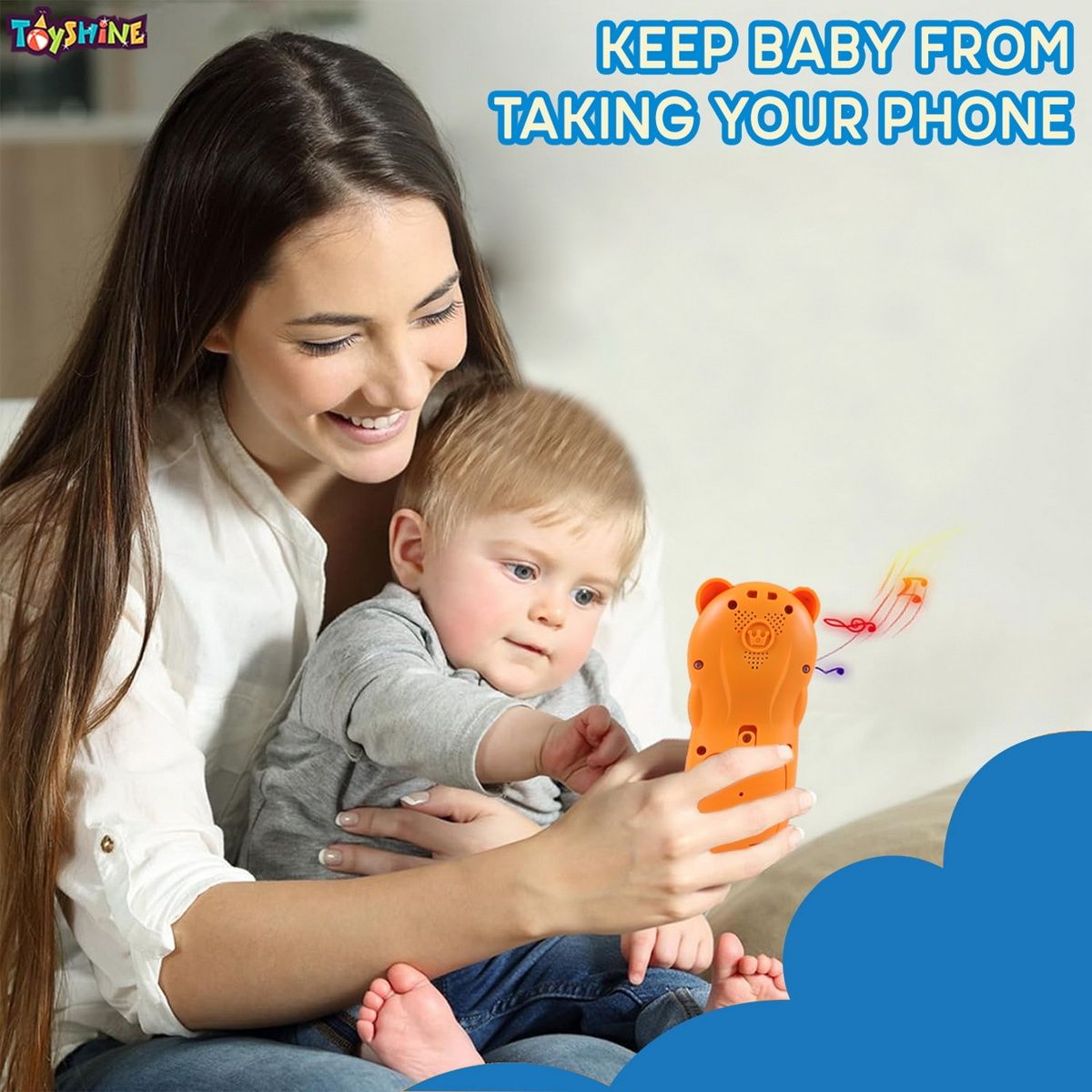 Toyshine Battery Operated TV Remote | Inbuilt Functions-Musical Melodies-Number Learning | Orange
