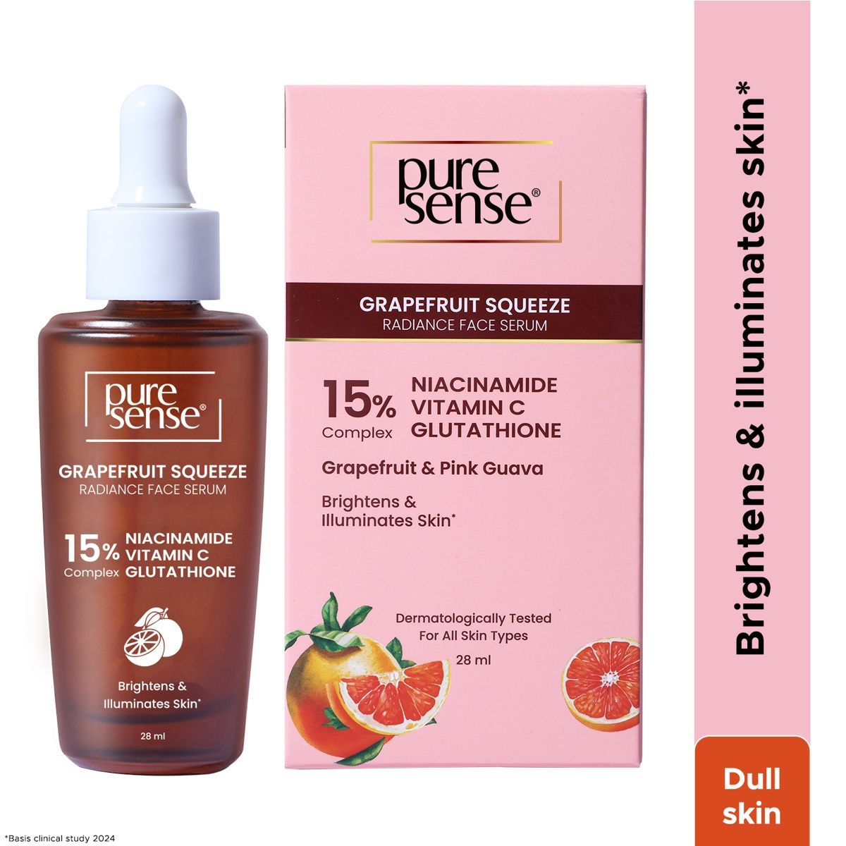 Puresense 15% Niacinamide Vitamin C Glutathione Radiant Face Serum With Grapefruit