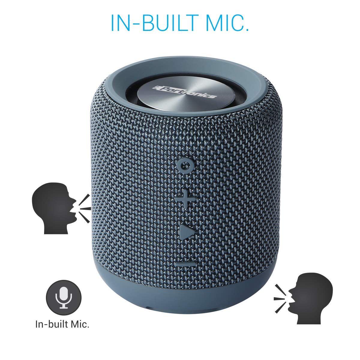 Portronics Sound Drum, Portable Bluetooth 4.2 Speaker Aux, Inbuilt Mic - Blue