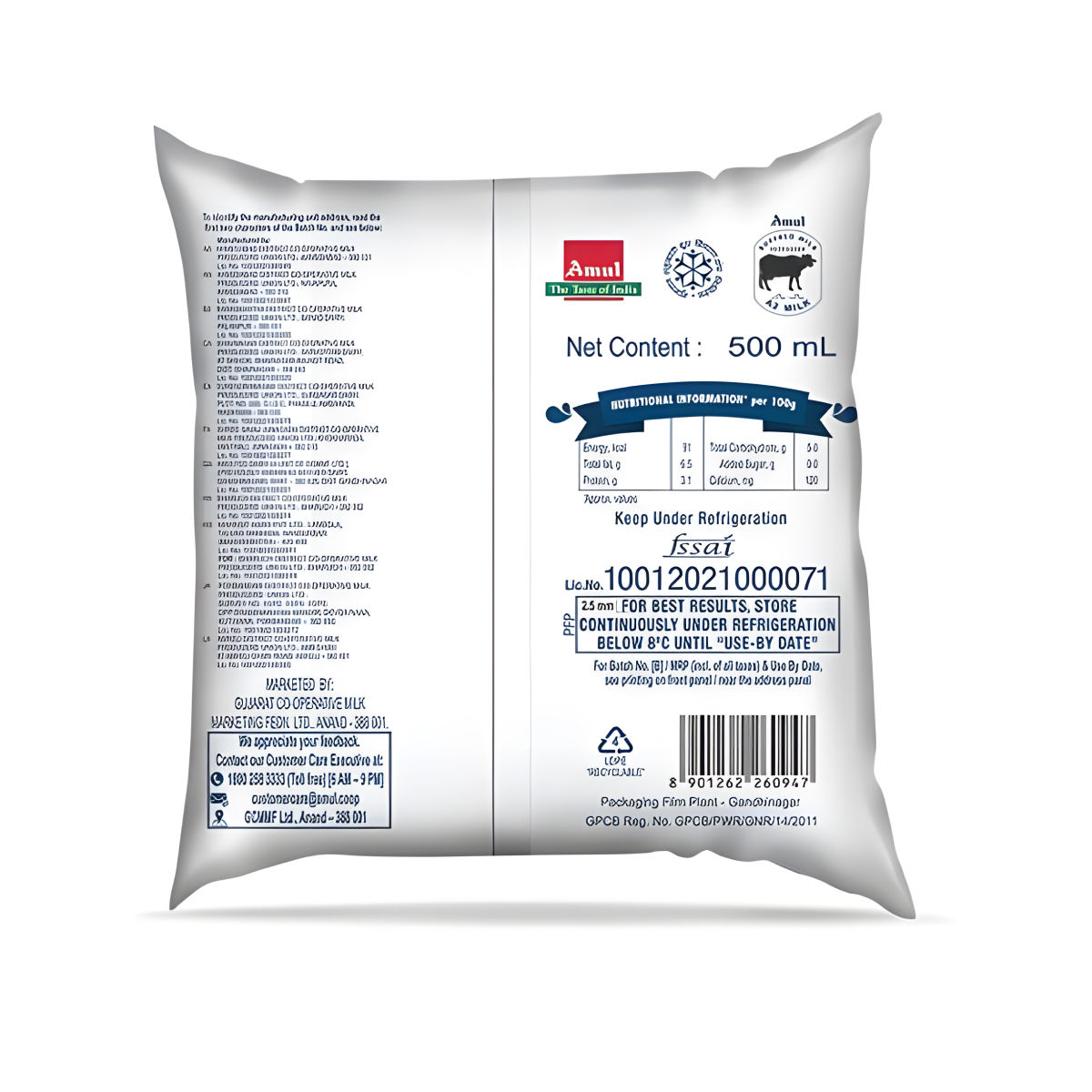 Amul A2 Buffalo Fresh Milk 500 ml X 2 Combo