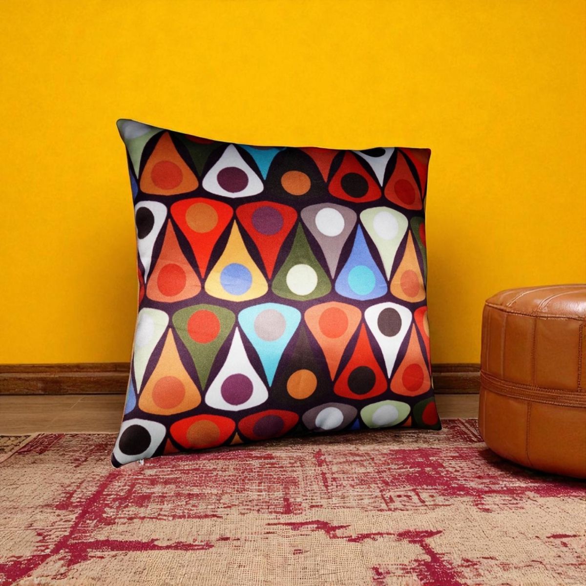 Lushomes Abstract Printed Cushion Covers for Sofa - 16 x 16 inch
