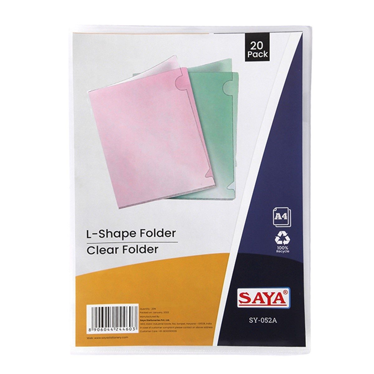 Saya 20 Ct. L - Shape Folder - A4