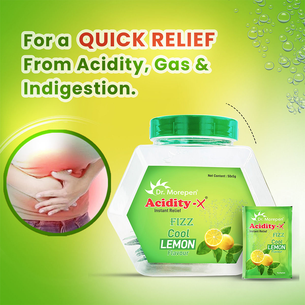 Dr. Morepen Acidity - X for Quick Relief From Acidity | Lemon