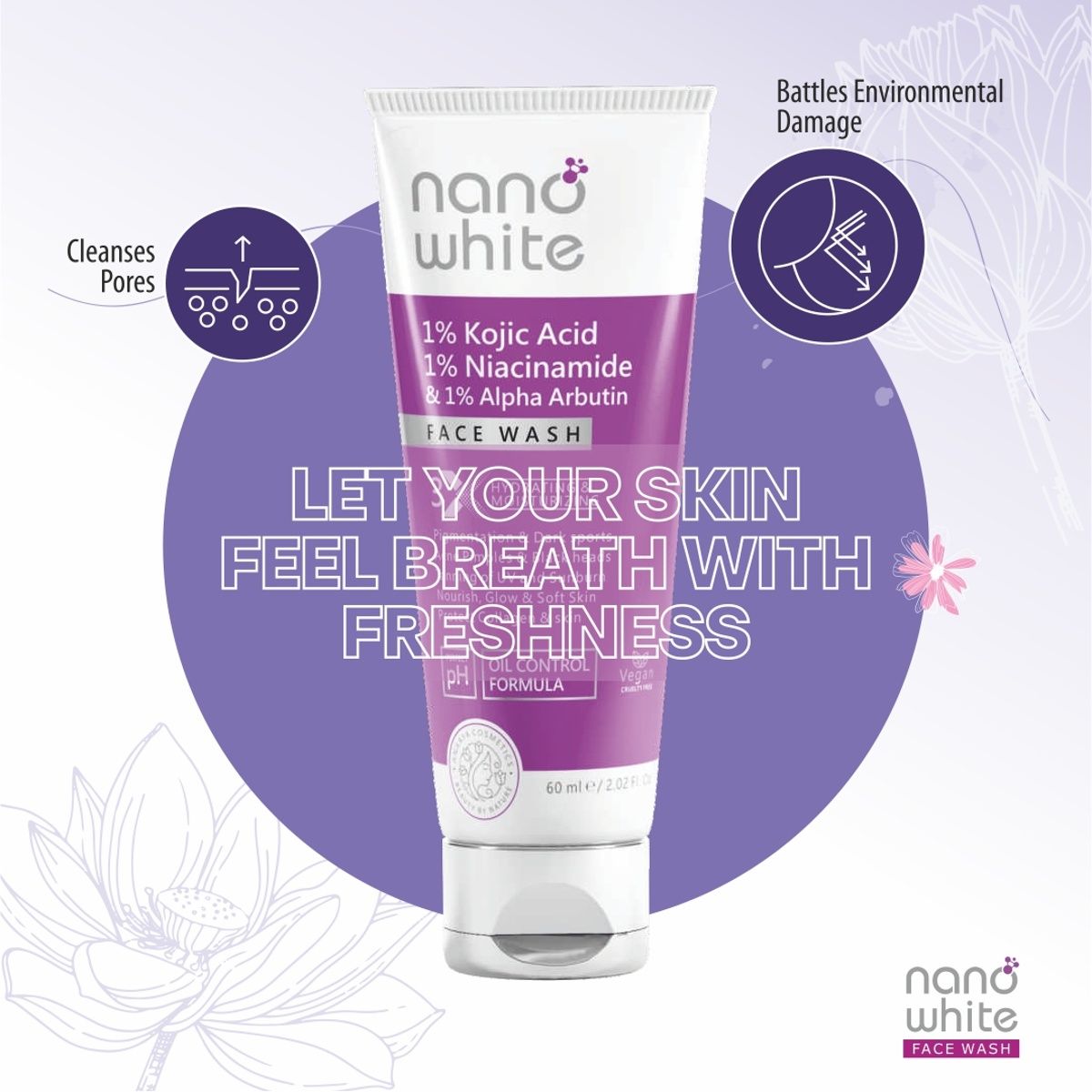 Nano White 1% Kojic Acid |1% Niacinamide & Alpha Arbutin Face Wash