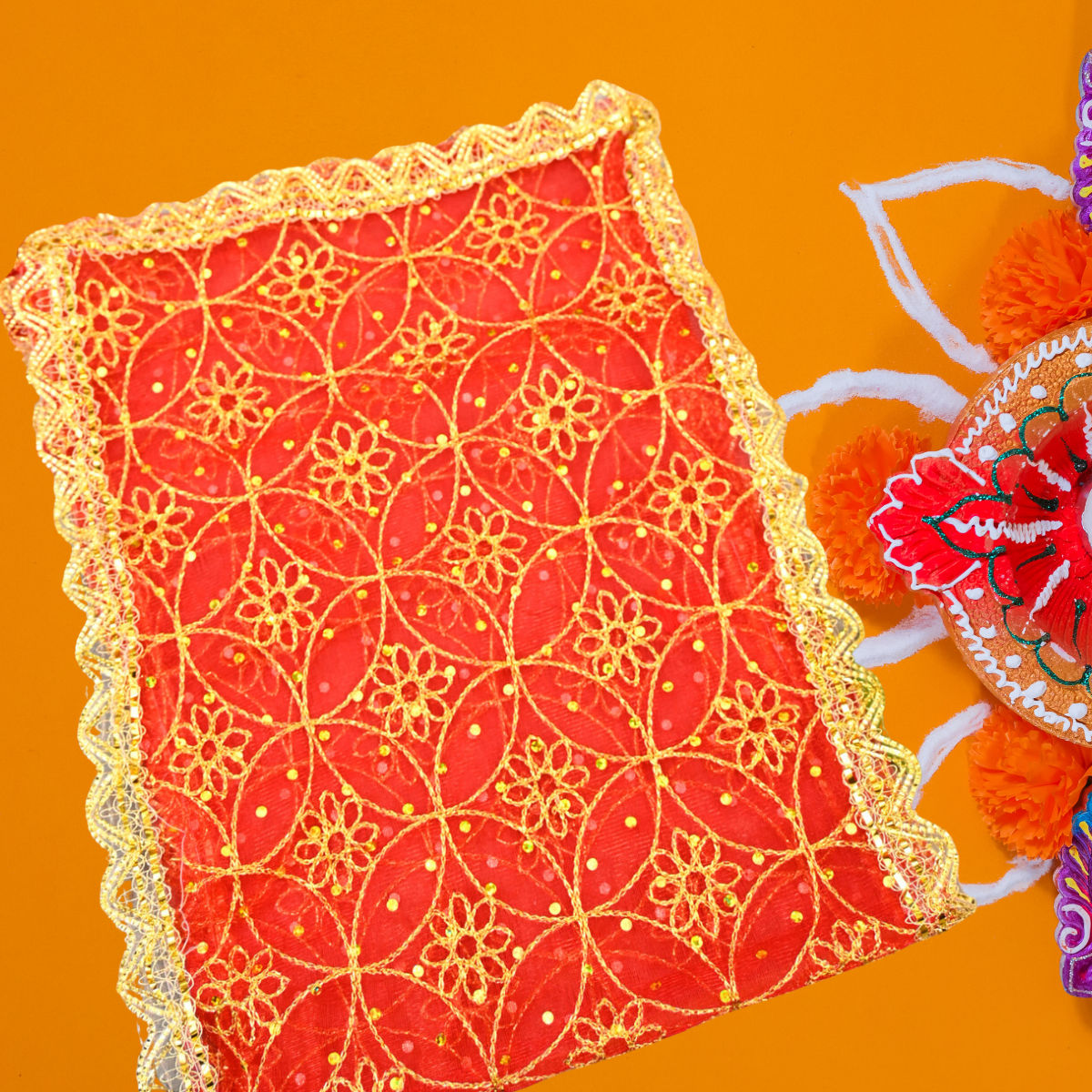 Servdharm Divine Red Mata Chunri 26 x 10 Inch