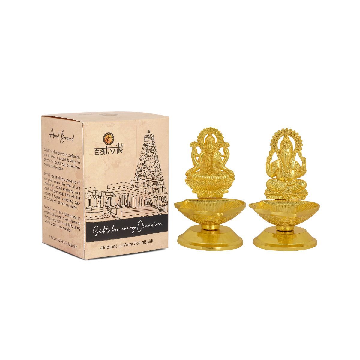 Metal Lakshmi Ganpati Diya