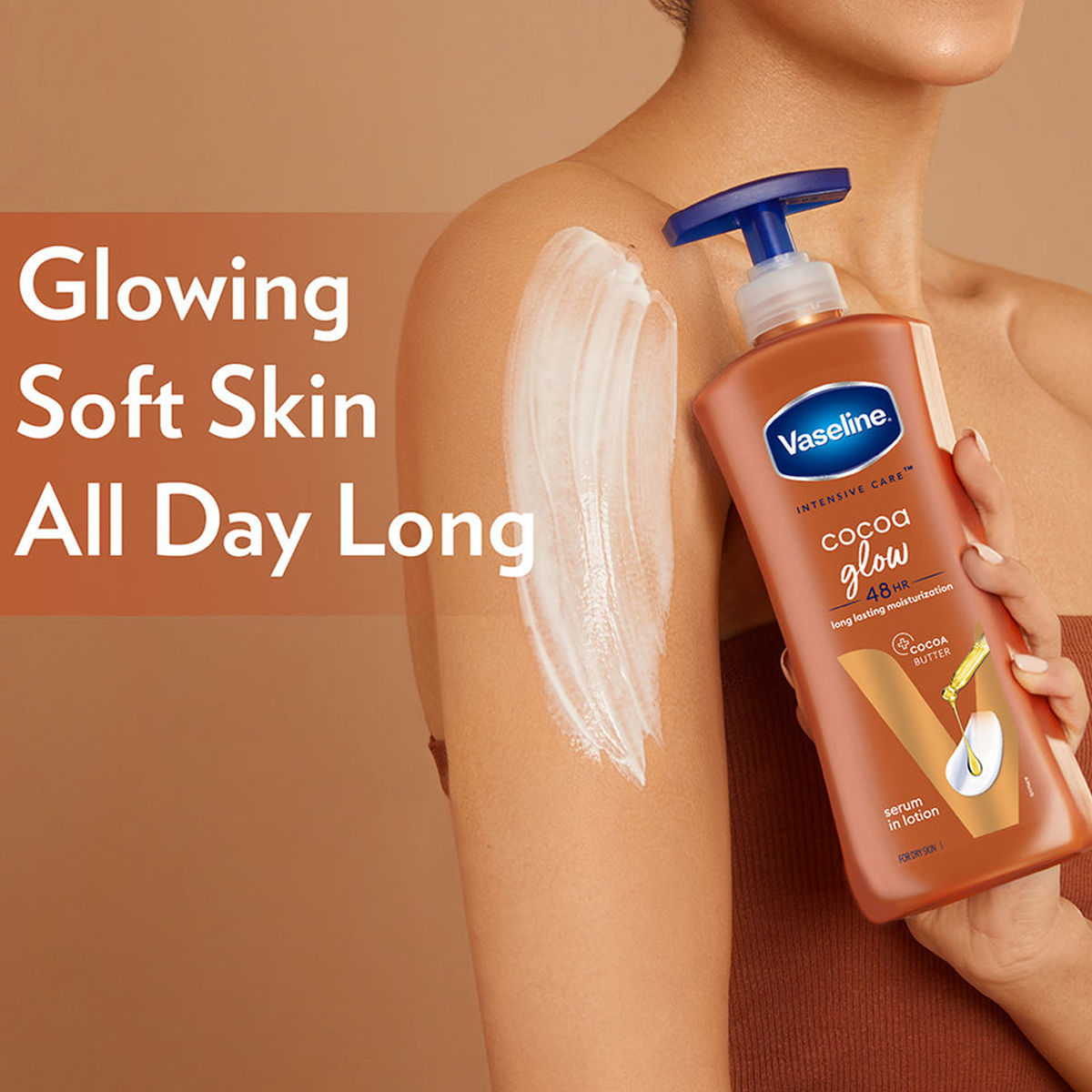 Vaseline Cocoa Glow Serum In Lotion100% Pure Cocoa & Shea Butter For Glowing & Soft Skin