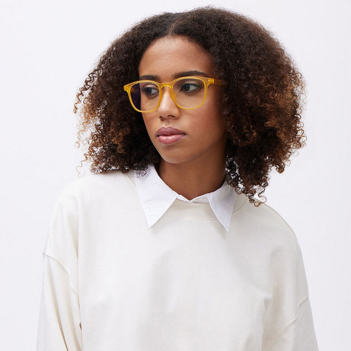Lenskart Hustlr Unisex Solid Plastic Computer Glasses | Amber - L