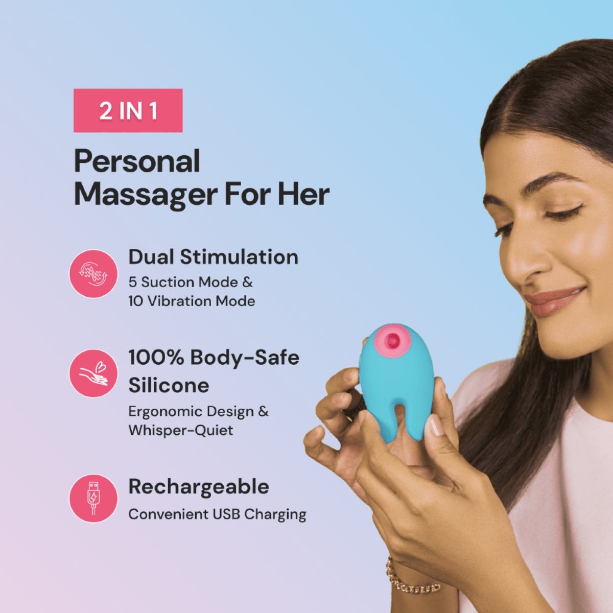 Leezu's Pyaari Maasager for Women with both suction & vibration