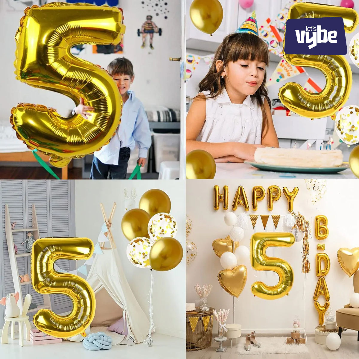 Let's Vybe Foil Balloon Number 5