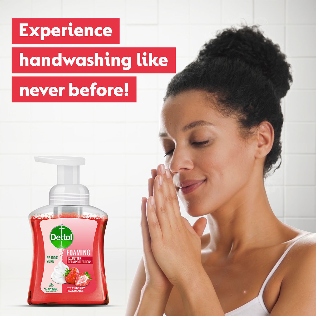 Dettol Strawberry Foaming Hand Wash | Pump and Refill Combo 450 ml X 2 Combo