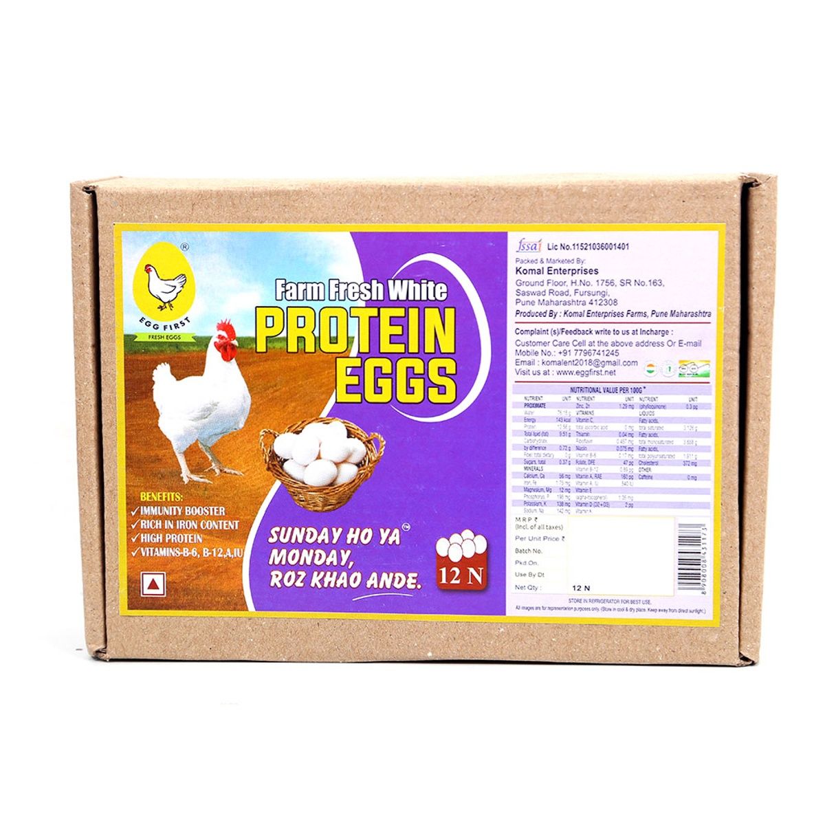 Egg First Fram Fresh Protein Eggs Pack Of 12