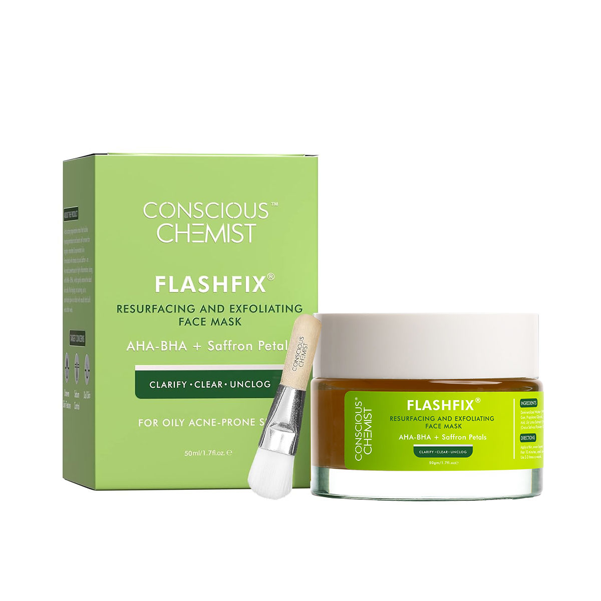 Conscious Chemist Exfoliating Face Mask For Oily Acne Prone Skin With Salicylic & Saffron Petals