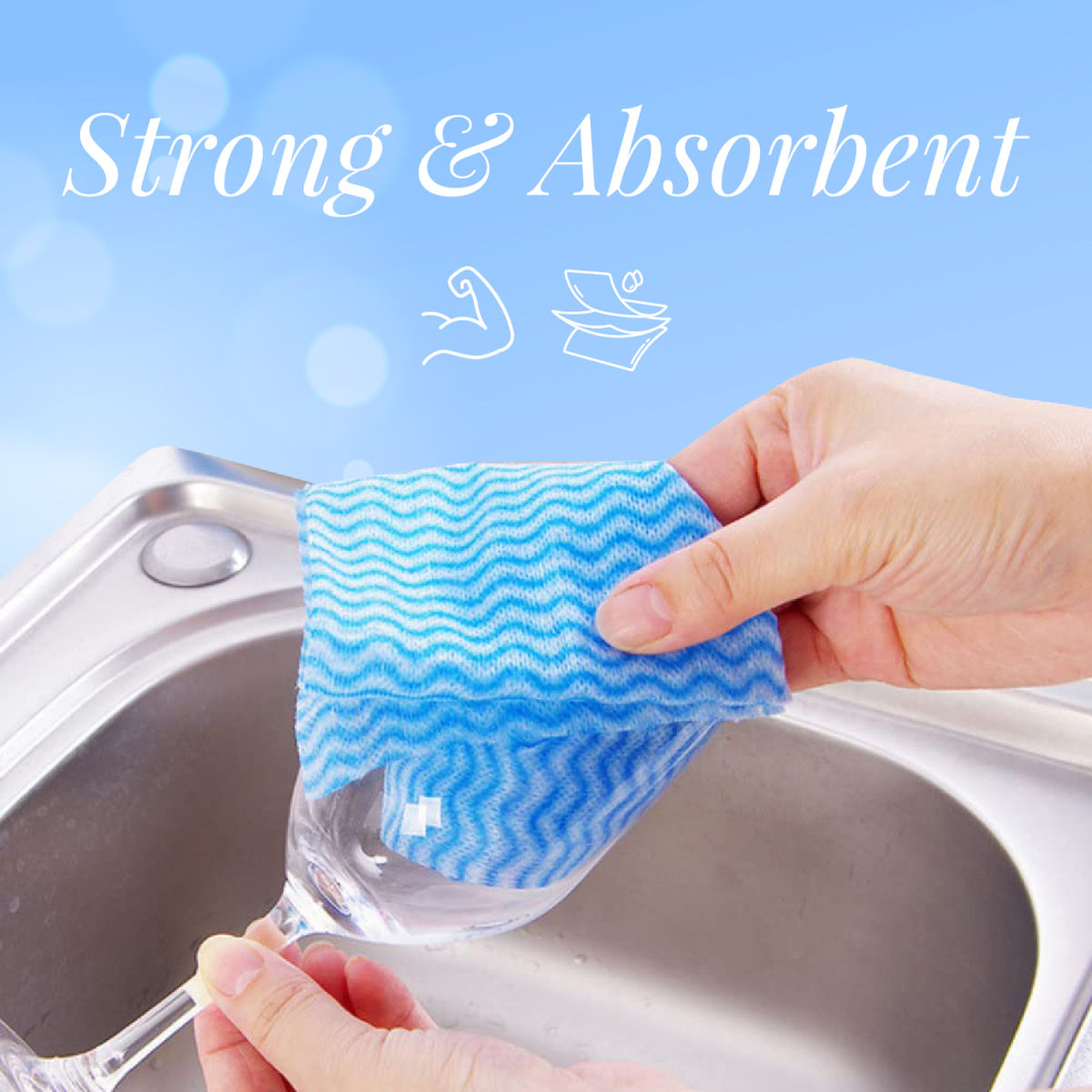 Origami Non Woven Reusable Kitchen Towel Roll | 80 Pulls Per Roll - Assorted