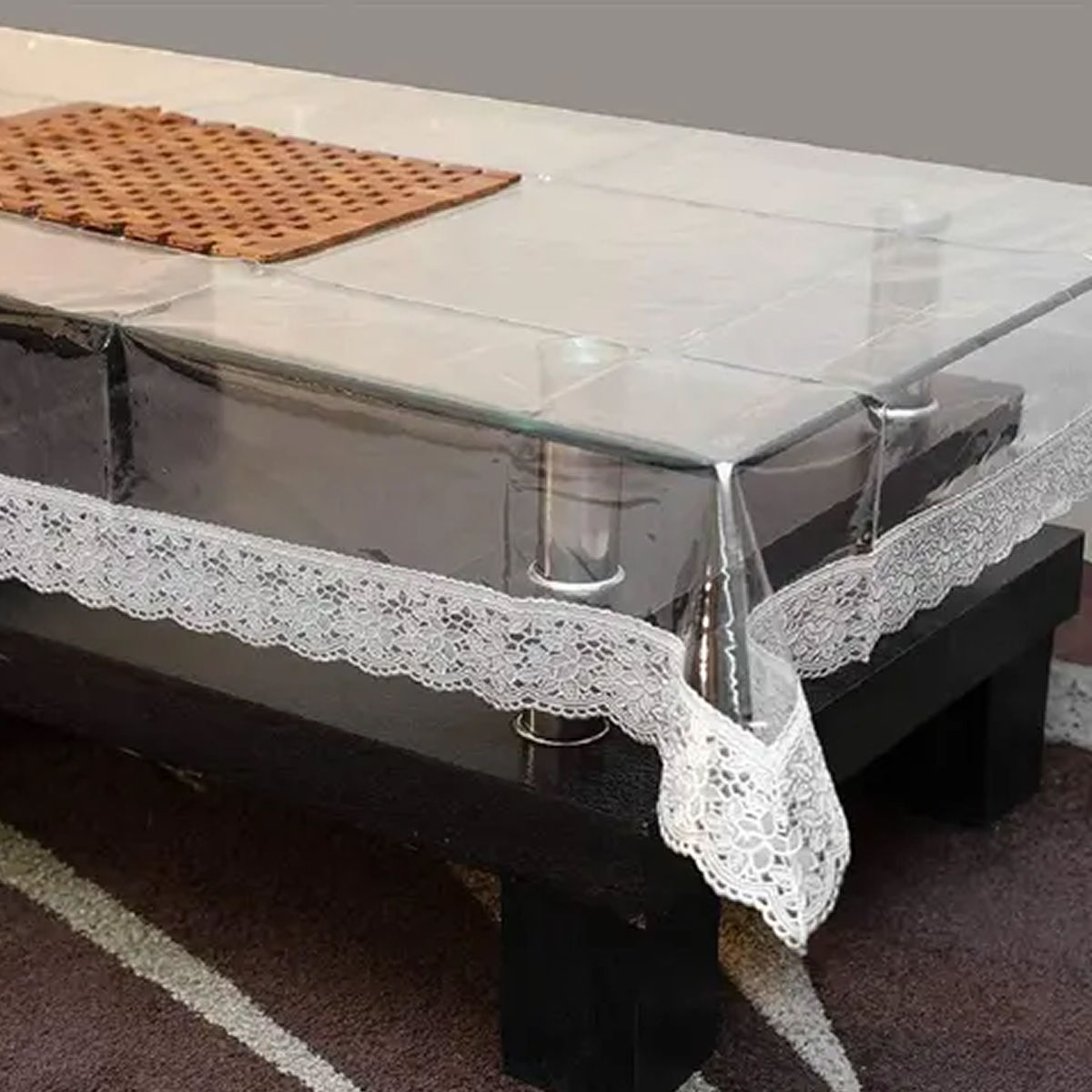 Kuber Industries Table cloth|Center Table cover|Round Table Cover|Table Cover 4 Seater|WHITE
