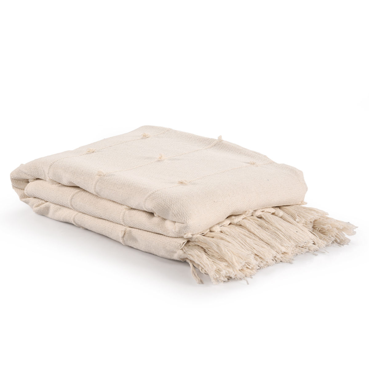 Sashaa World Natural Bohemian Tasseled Throw Blanket