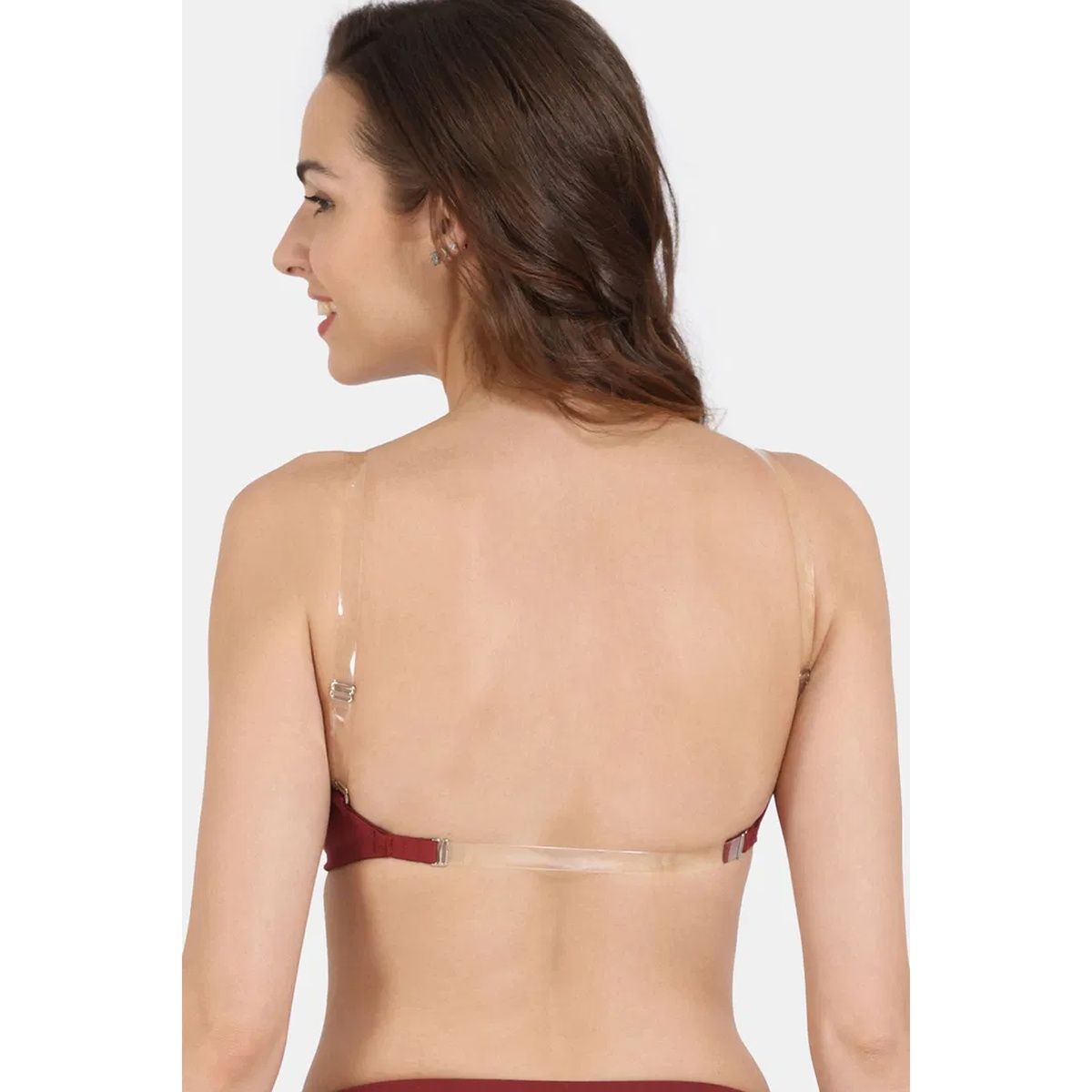 Zivame Women's Beautiful Basics Padded Non Wired 3/4Th Coverage Backless Bra | Red - 36B