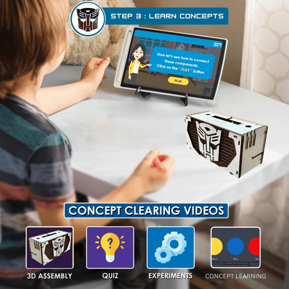 ThinkerPlace Transformer Acoustic Speaker Kit | Build & Learn Sound with Speaker (Age 6+)