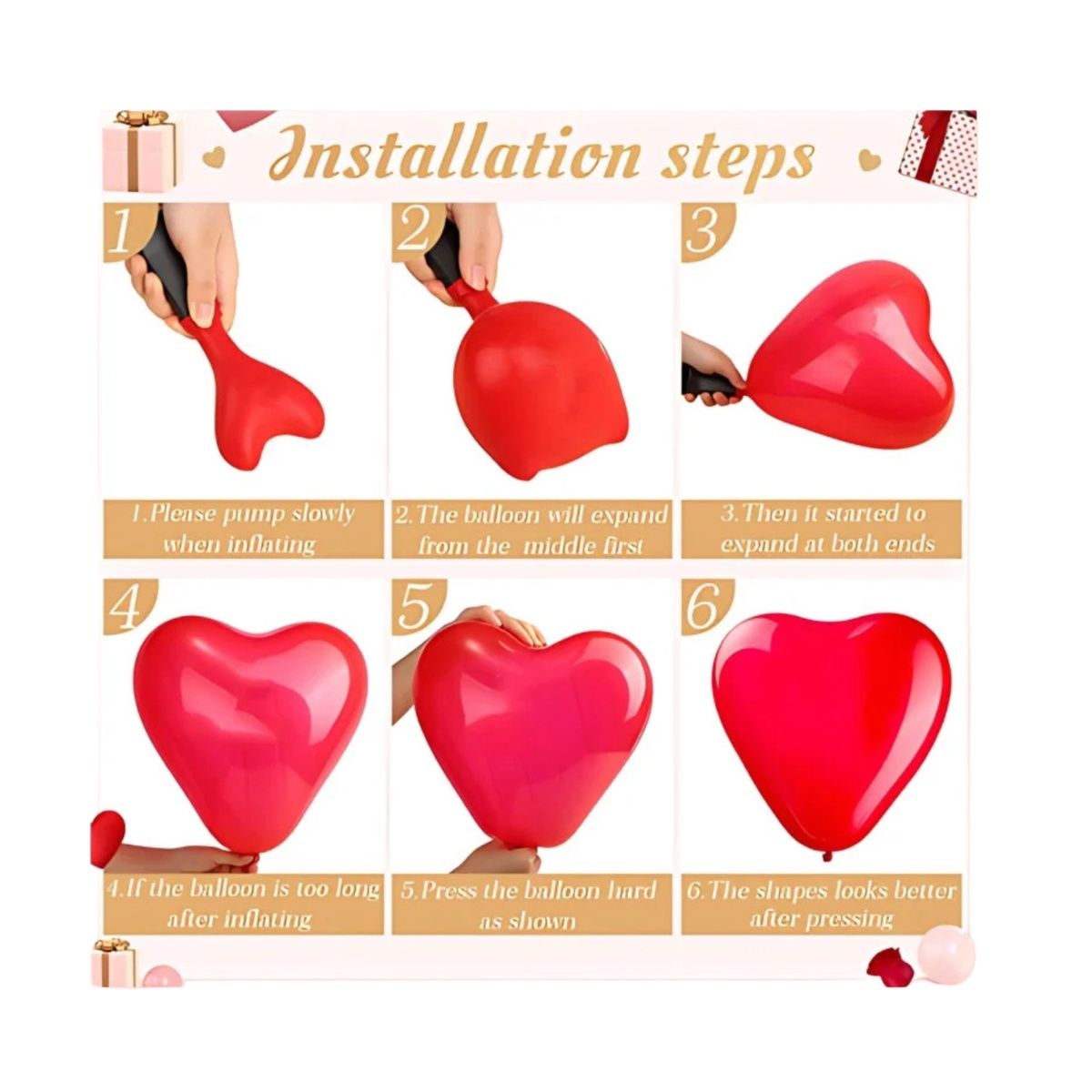 Picfest Valentine Heart Ballon Medium - Pack Of 30