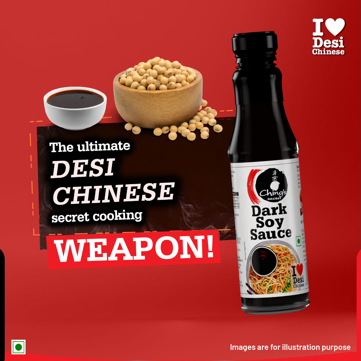 Ching's Secret Hakka Noodles with Masala (140 g) & Ching's Secret Dark Soy Sauce (210 g) Combo
