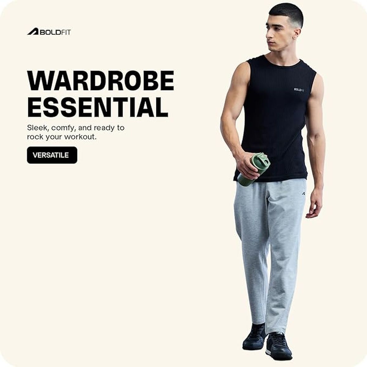 Boldfit Men's Track Pant Comfortable Lower Cotton Night Breathable Regular | Grey - S