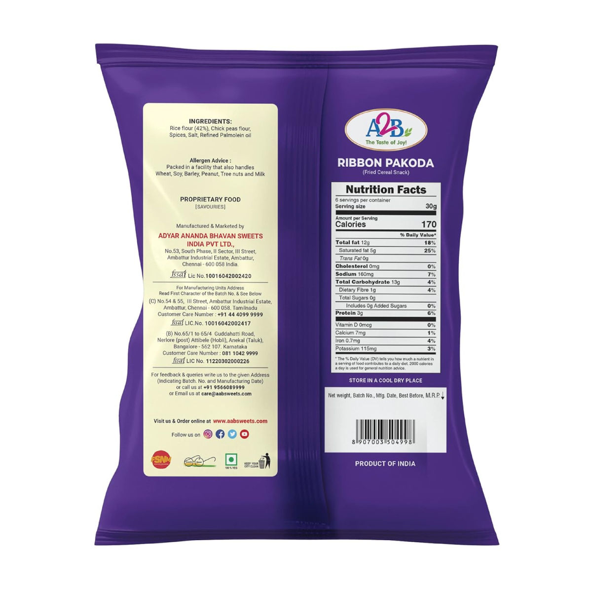 A2B Ribbon Pakoda 200 g Combo
