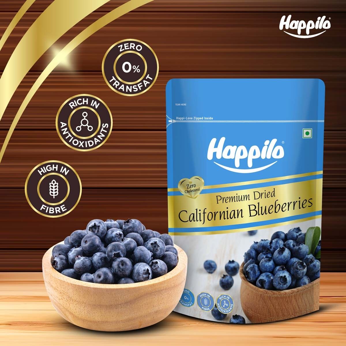 Happilo Premium Dried Californian Blueberries 150 g Combo