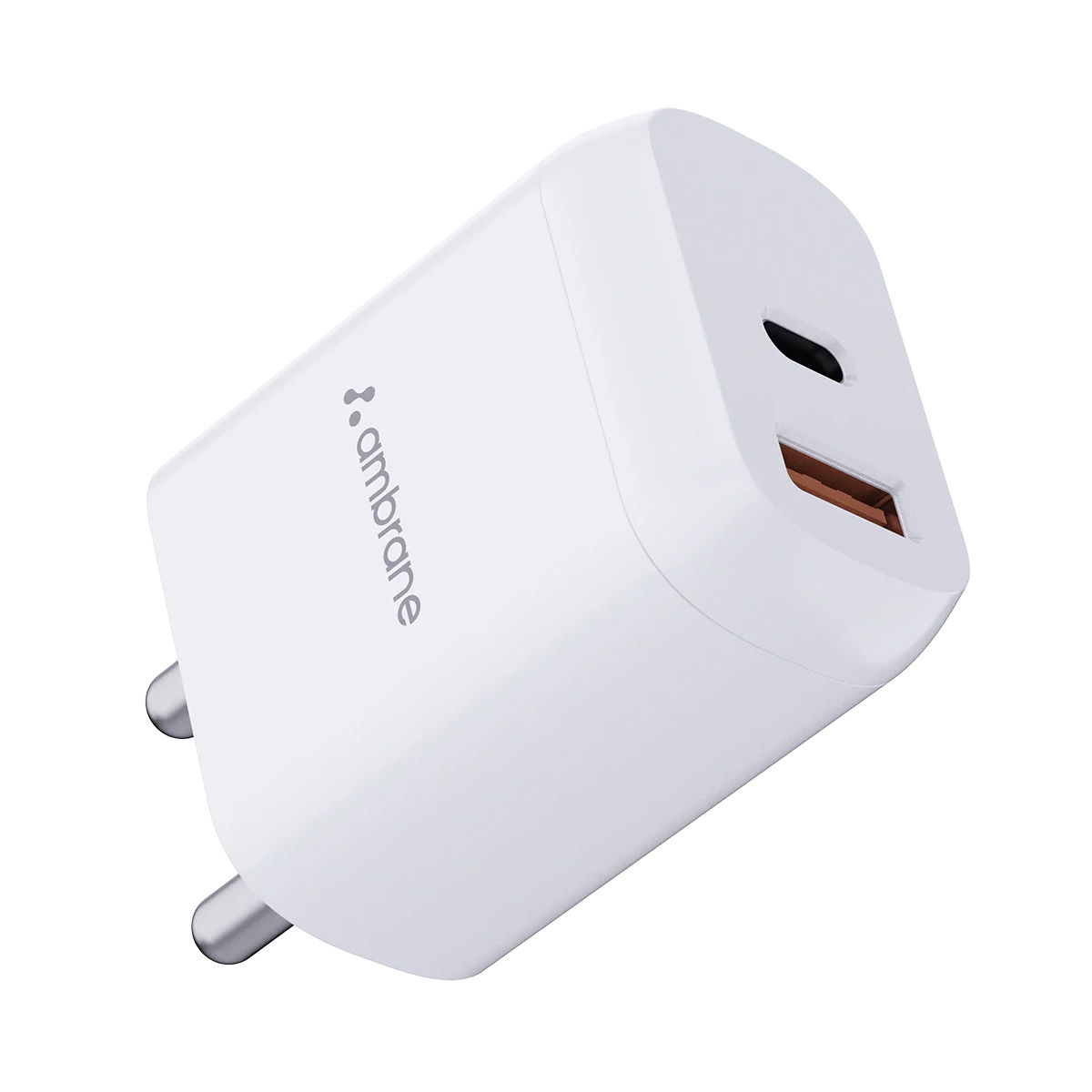 Ambrane 20W Dual Output Fast Charger/Adapter With Qc & Pd Technology For Iphone Android & Other Devices Multi-Layers Protection (Raap H11White)
