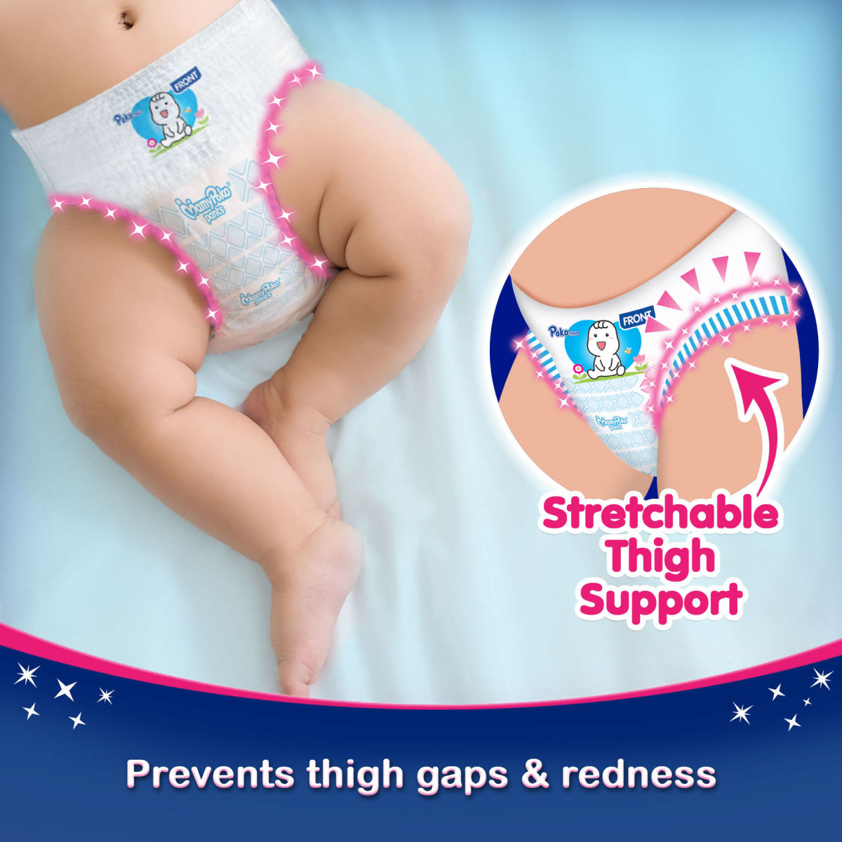 Mamypoko Extra Absorb Pants Diapers For Kids | White | XL (12 - 17 kg)