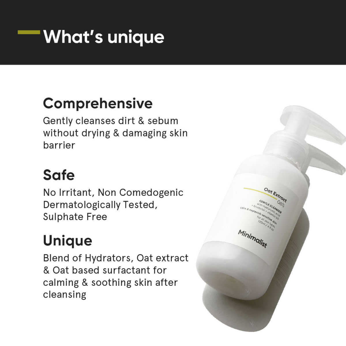 Minimalist 6% Oat Extract Gentle Cleanser For Sensitive Skin