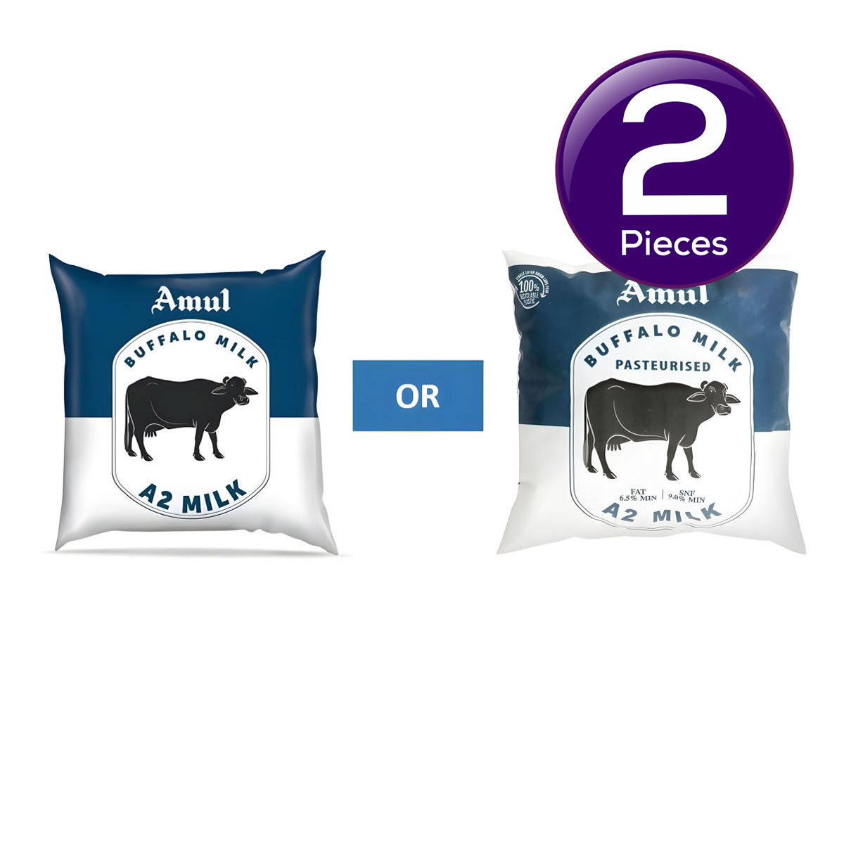 Amul A2 Buffalo Fresh Milk 500 ml X 2 Combo