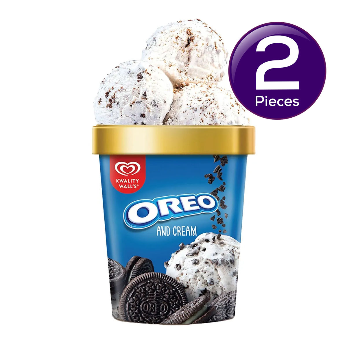 Kwality Wall's Oreo And Cream Tub 700 ml Combo