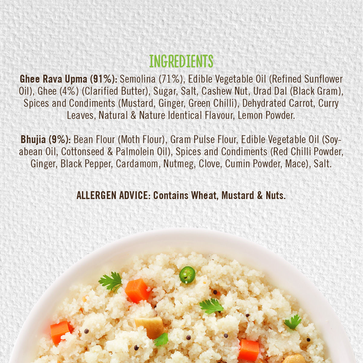 MOM Ghee Rava Upma with Bhujia 75 g Combo