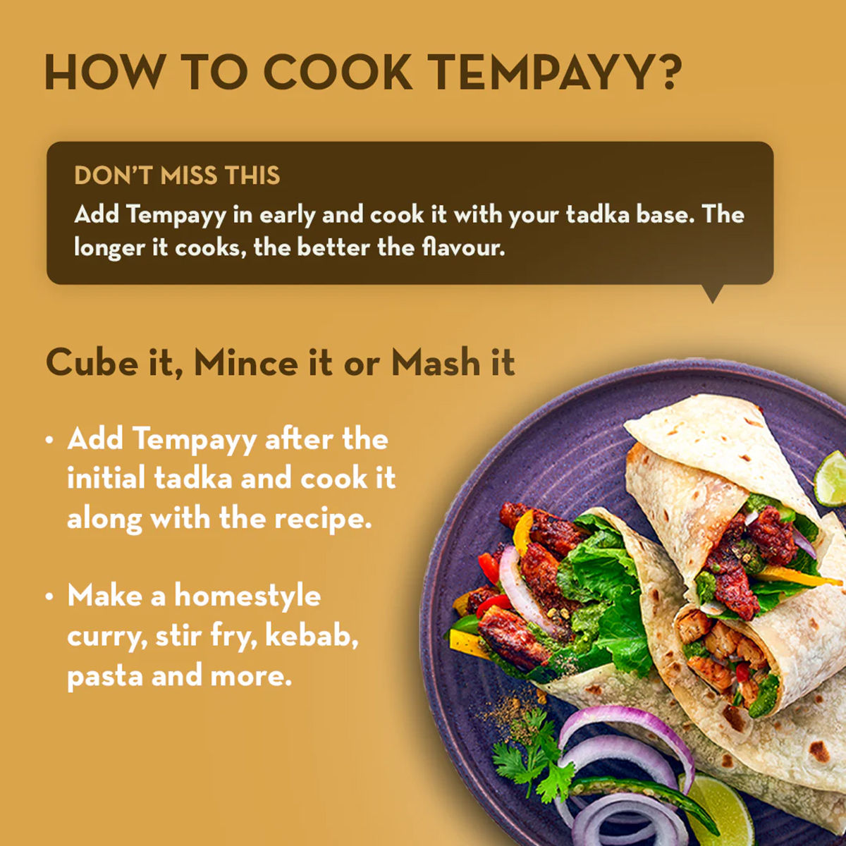 Hello Tempayy 36g Protein Tempeh Cubes | Tawa Masala - Low Fat & High Fibre