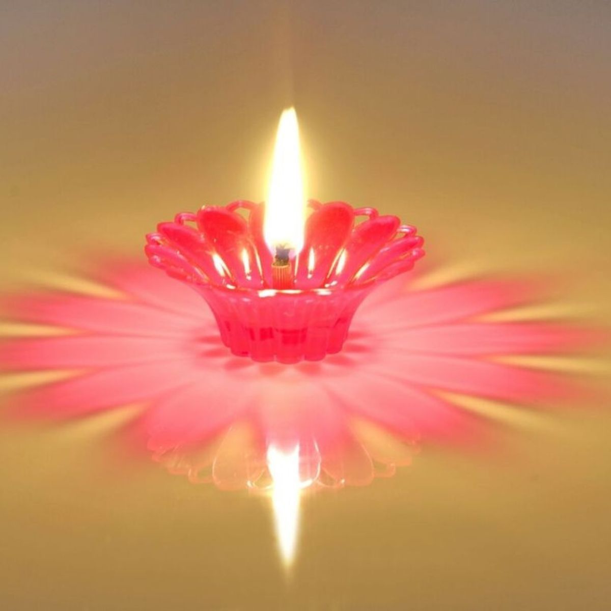 Gullak Multicolour Flower Reflection Diya Set Of 12