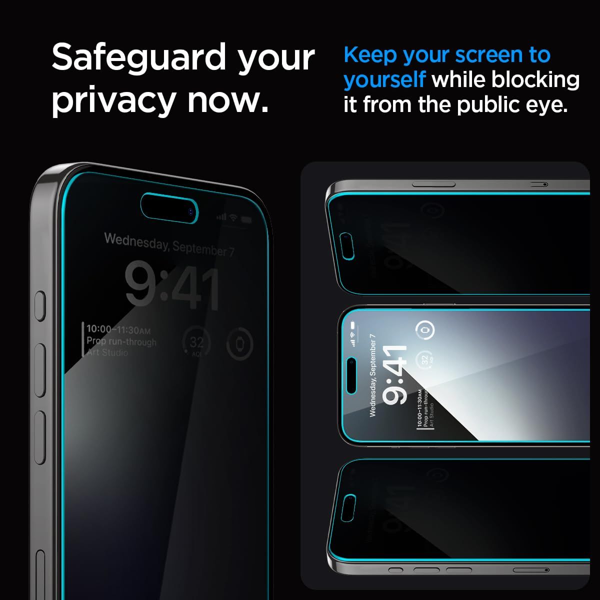 Spigen Ez Fit Privacy Tempered Glass Screen Protector Guard For Iphone 15 Pro Max- 2 Pack