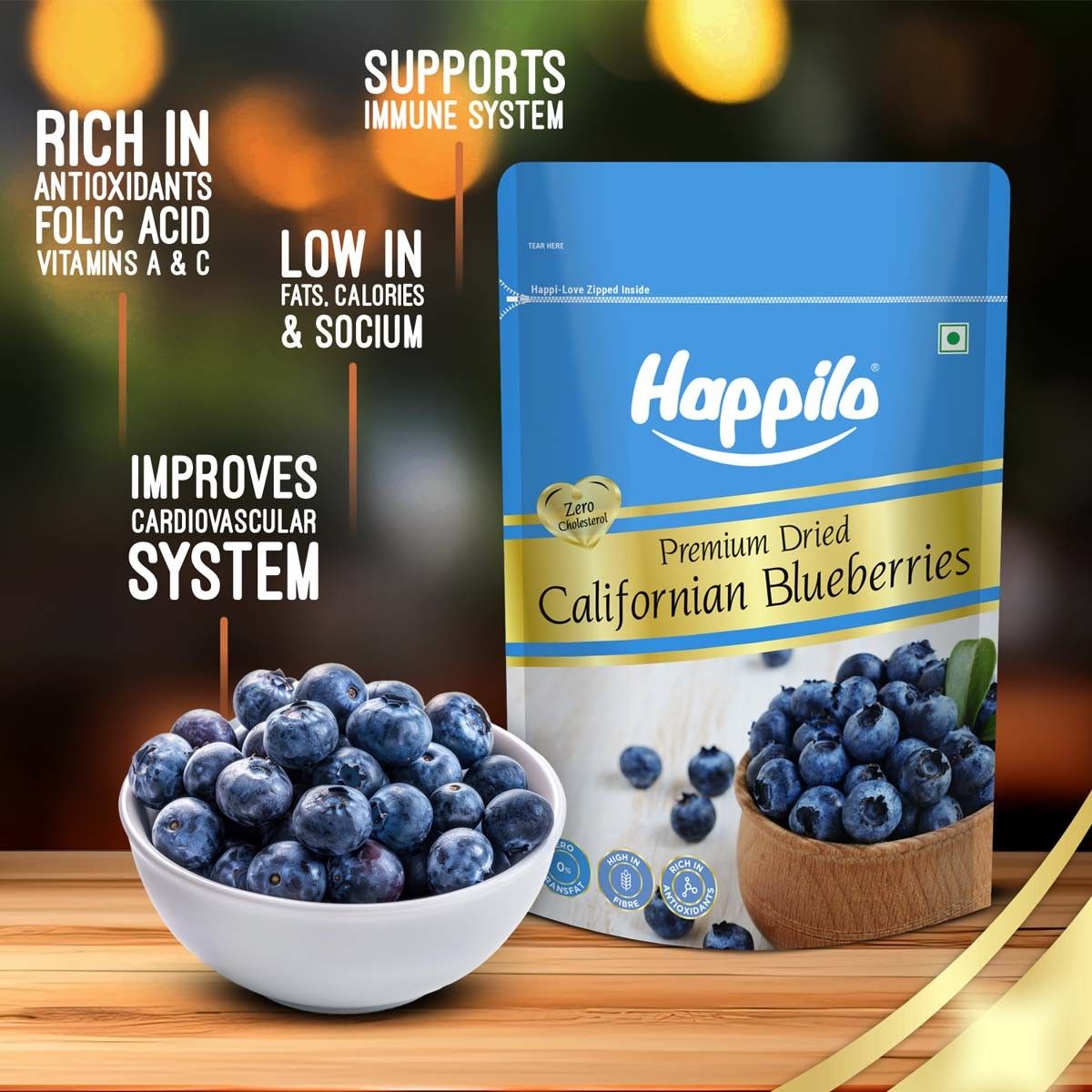 Happilo Premium Dried Californian Blueberries 150 g Combo