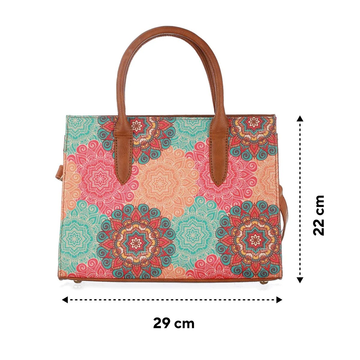 Priyaasi Women's Ethnic Canvas and PU Sling Bag | Multicolour - Small