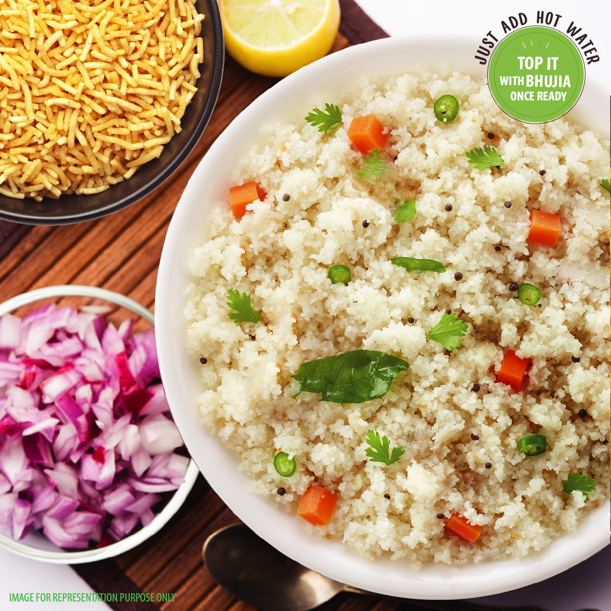 MOM Ghee Rava Upma with Bhujia 75 g Combo