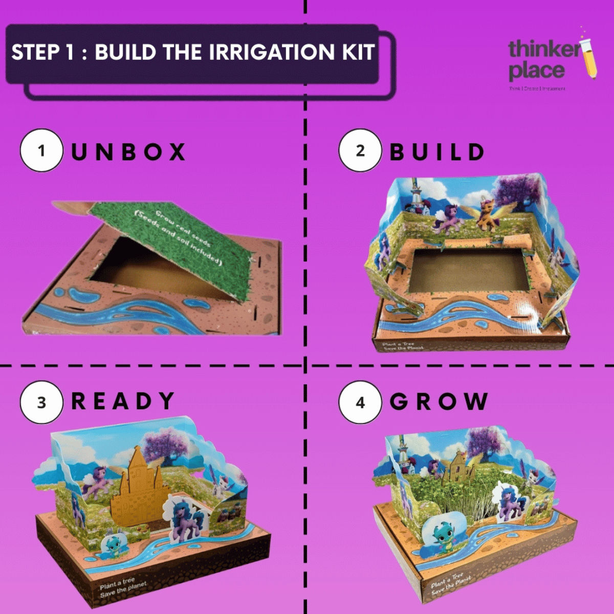 ThinkerPlace My Little Pony Garden Irrigation Kit | Build & Play with Sprinkler Kit (Age 5+)