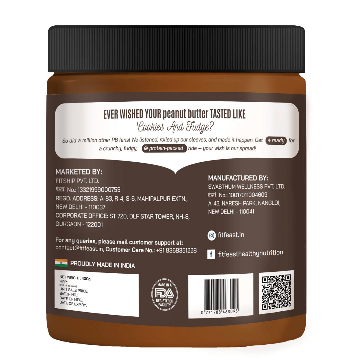 Fitfeast Cookie Fudge Peanut Butter
