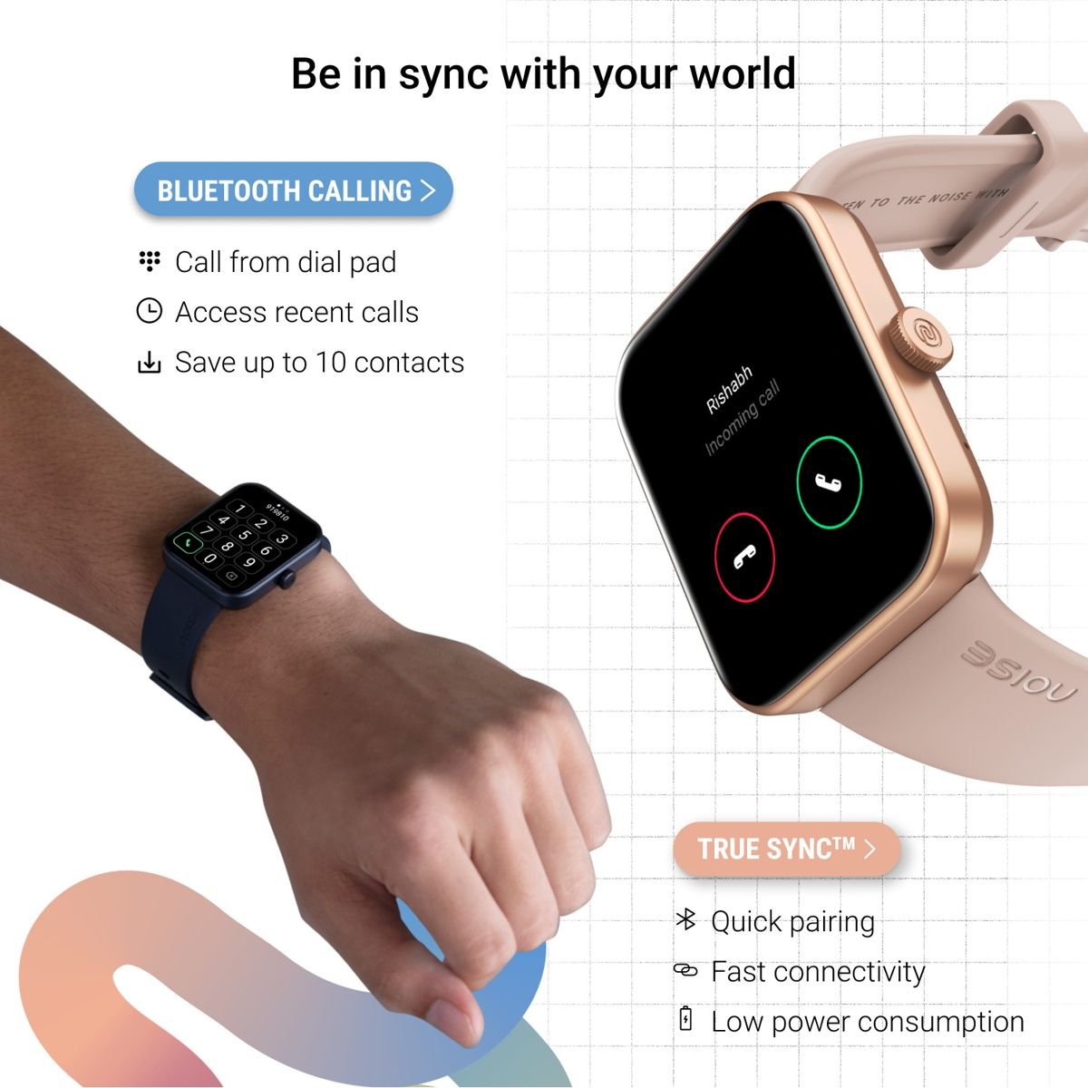 Noise Colorfit Loop Smartwatch - Rose Pink