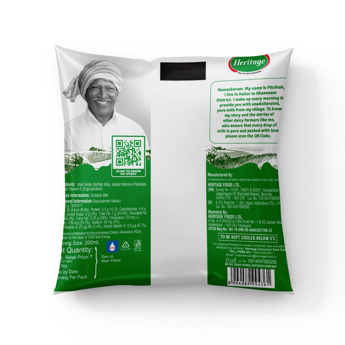 Heritage Fresh Buffalo Milk(Pouch)