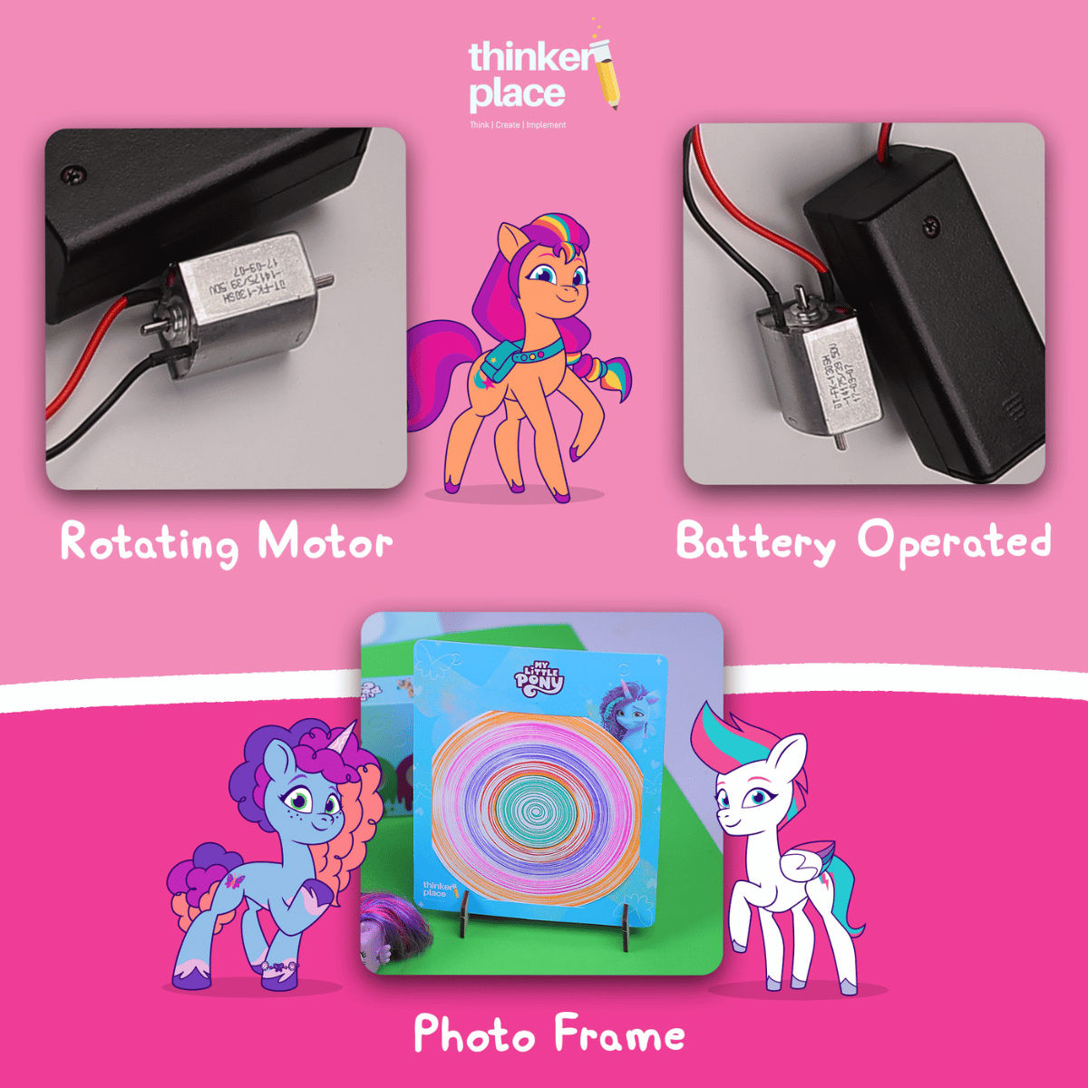 ThinkerPlace My Little Pony Spin Art Machine | Fun Learning with Spin Art & AR Experience (Age 5+)