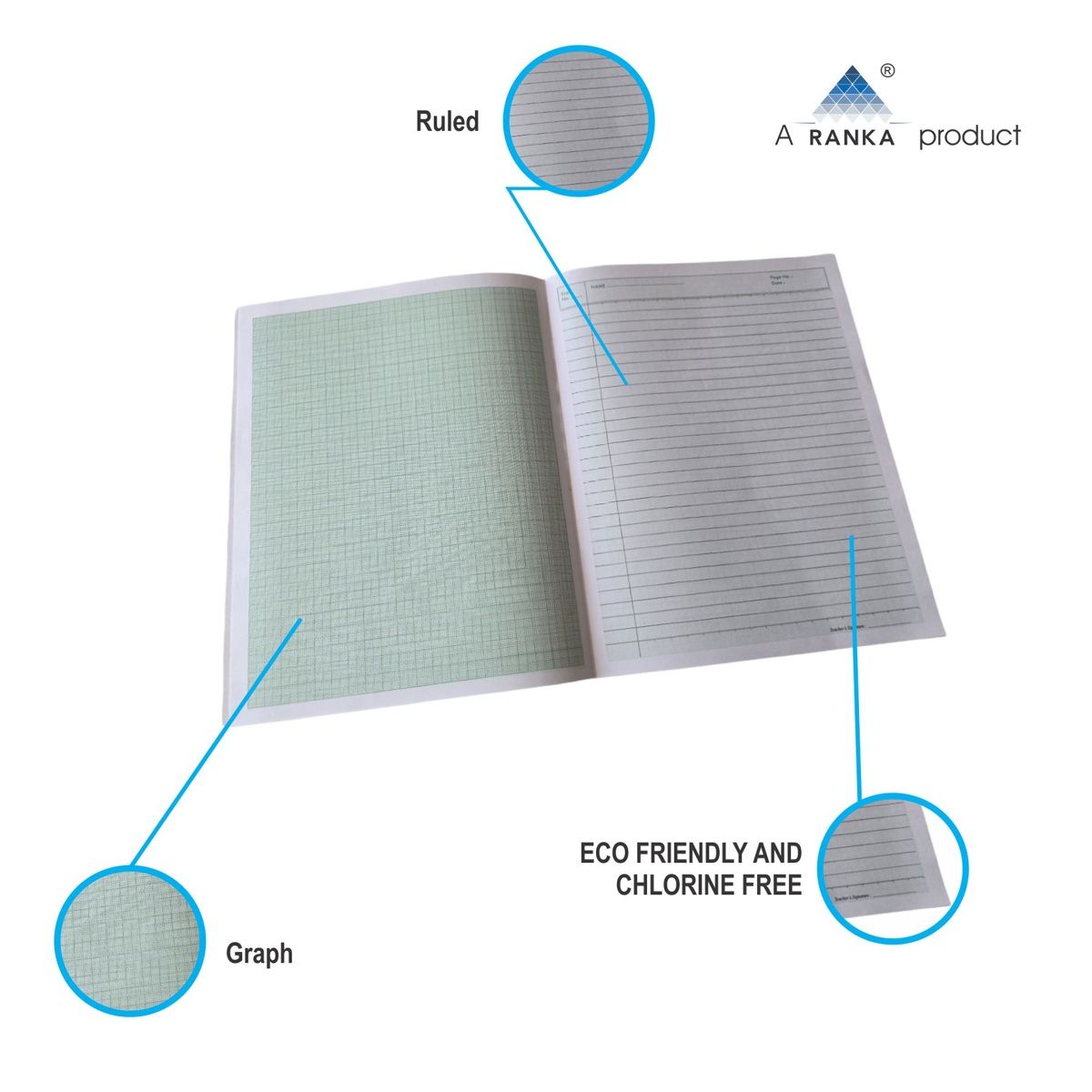Ranka Supremo Graph Book | Ruled | 32 Pages - Assorted