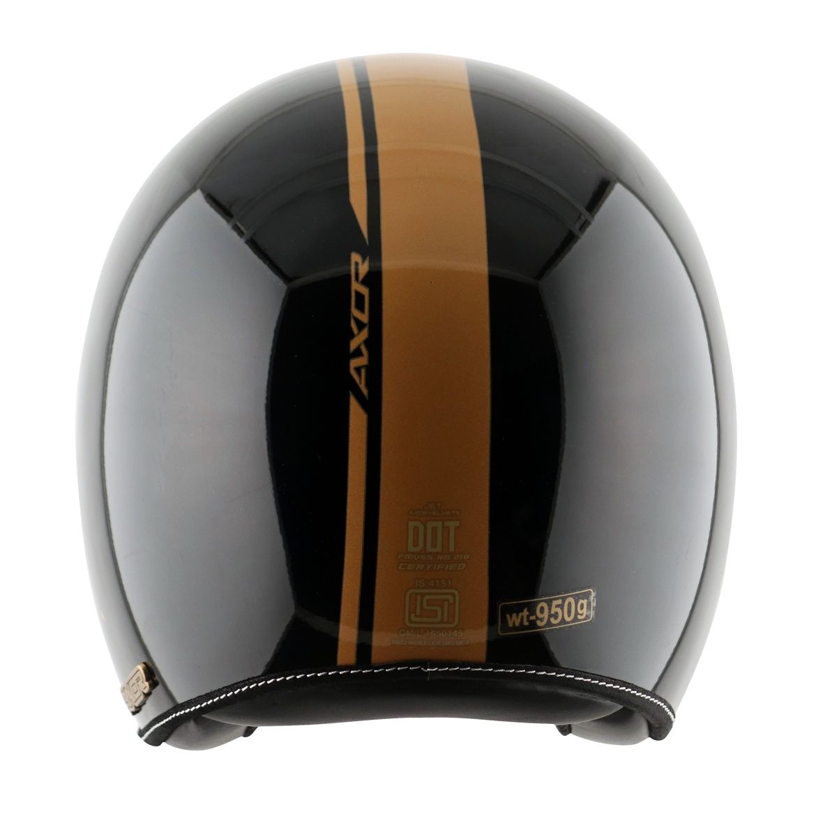 Axor Retro Jet Euro Globe Isi Ece And Dot Certified Open Face Helmet - Black Helmet - XL